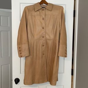 RETRO KNEE LENGTH BEAUTIFUL LEATHER COAT